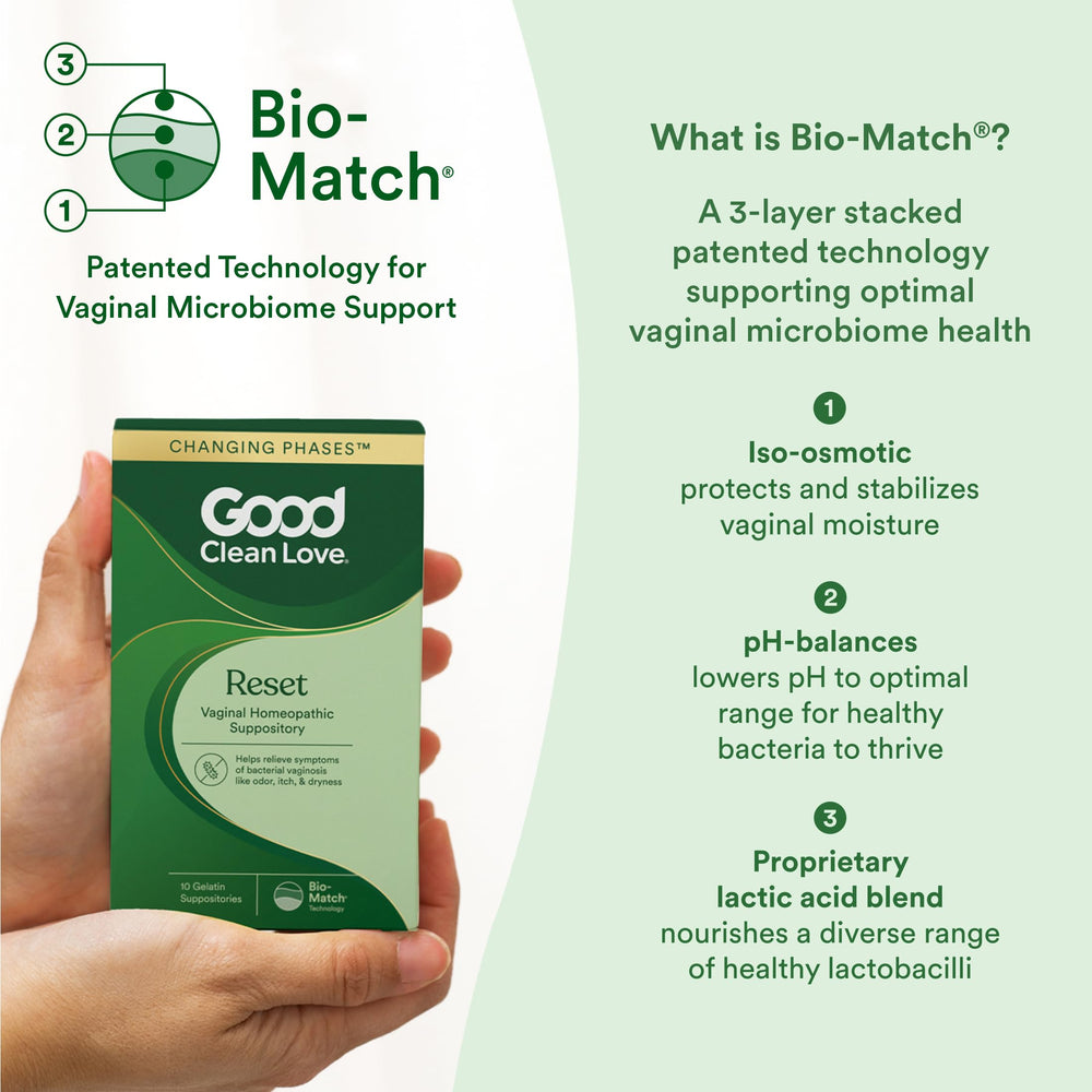 Good Clean Love Reset applicator emphasizes reusable design for hygienic, simple insertion.