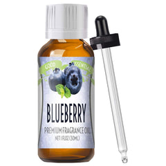 Good Essential Blueberry Fragrance Oil bottle for diffuser use and candle making aroma.