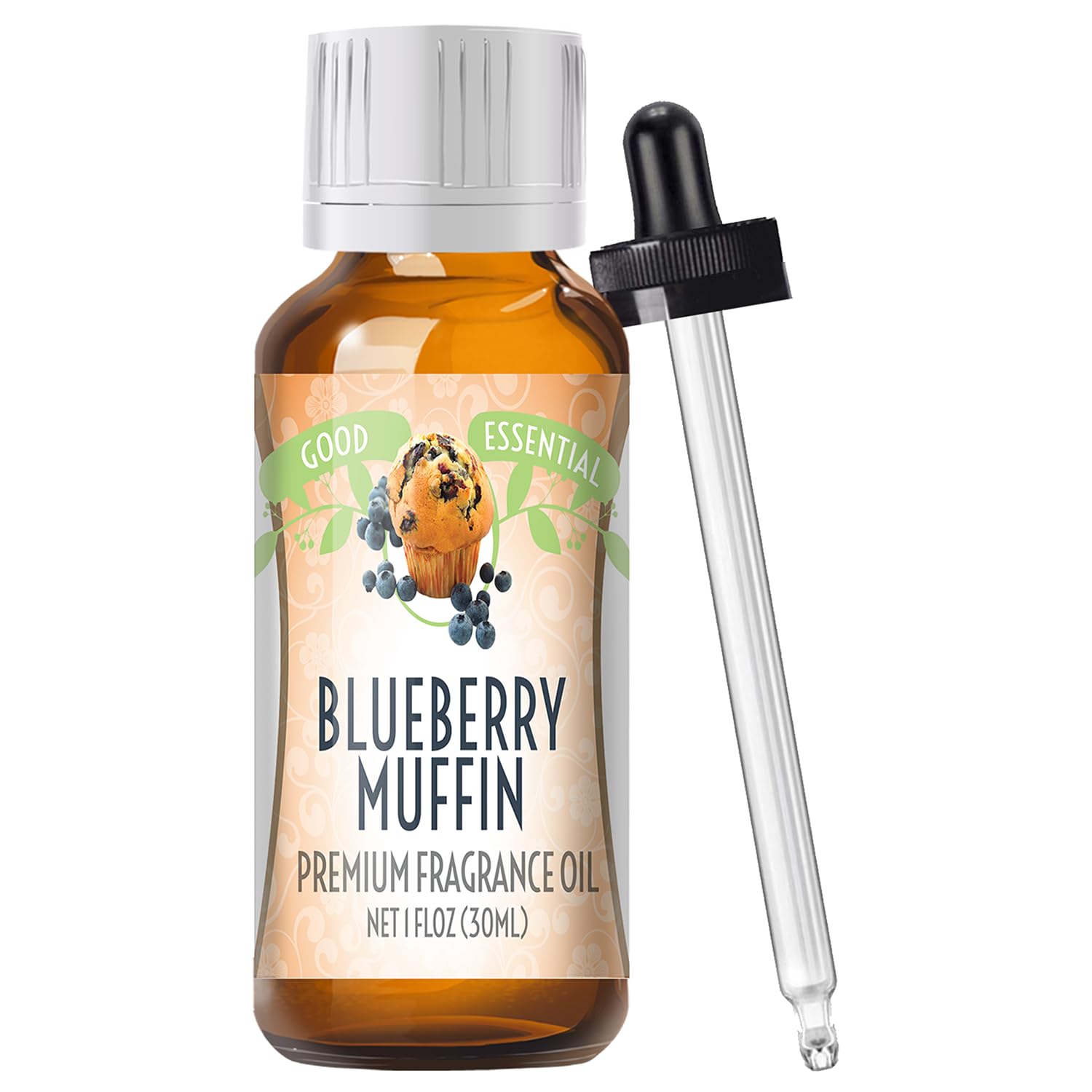 Good Essential Blueberry Muffin Fragrance Oil bottle for diffusers delivers a warm, inviting aroma.