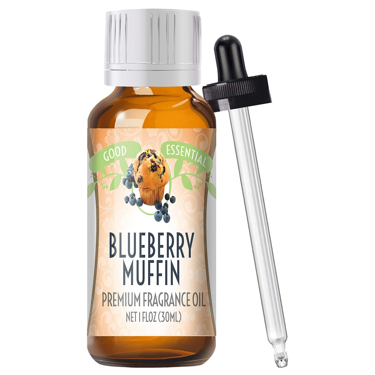 Good Essential Blueberry Muffin Fragrance Oil bottle for diffusers delivers a warm, inviting aroma.