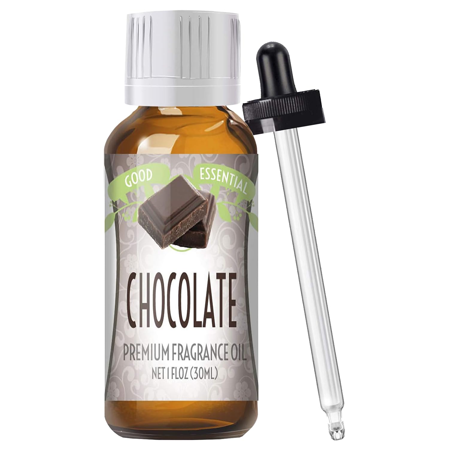 Good Essential chocolate fragrance oil in amber bottle for long-lasting aroma