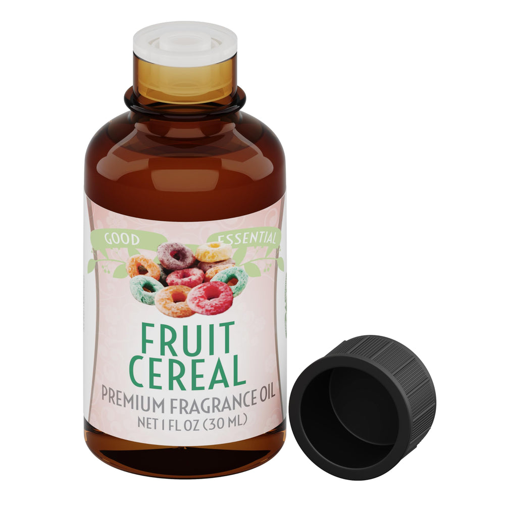 Good Essential Fruity Cereal fragrance oil bottle with precise drops for crafts.