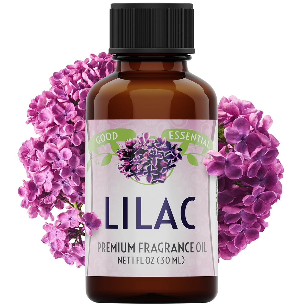 Good Essential Lilac Fragrance Oil in diffuser, creating a calming floral ambiance.