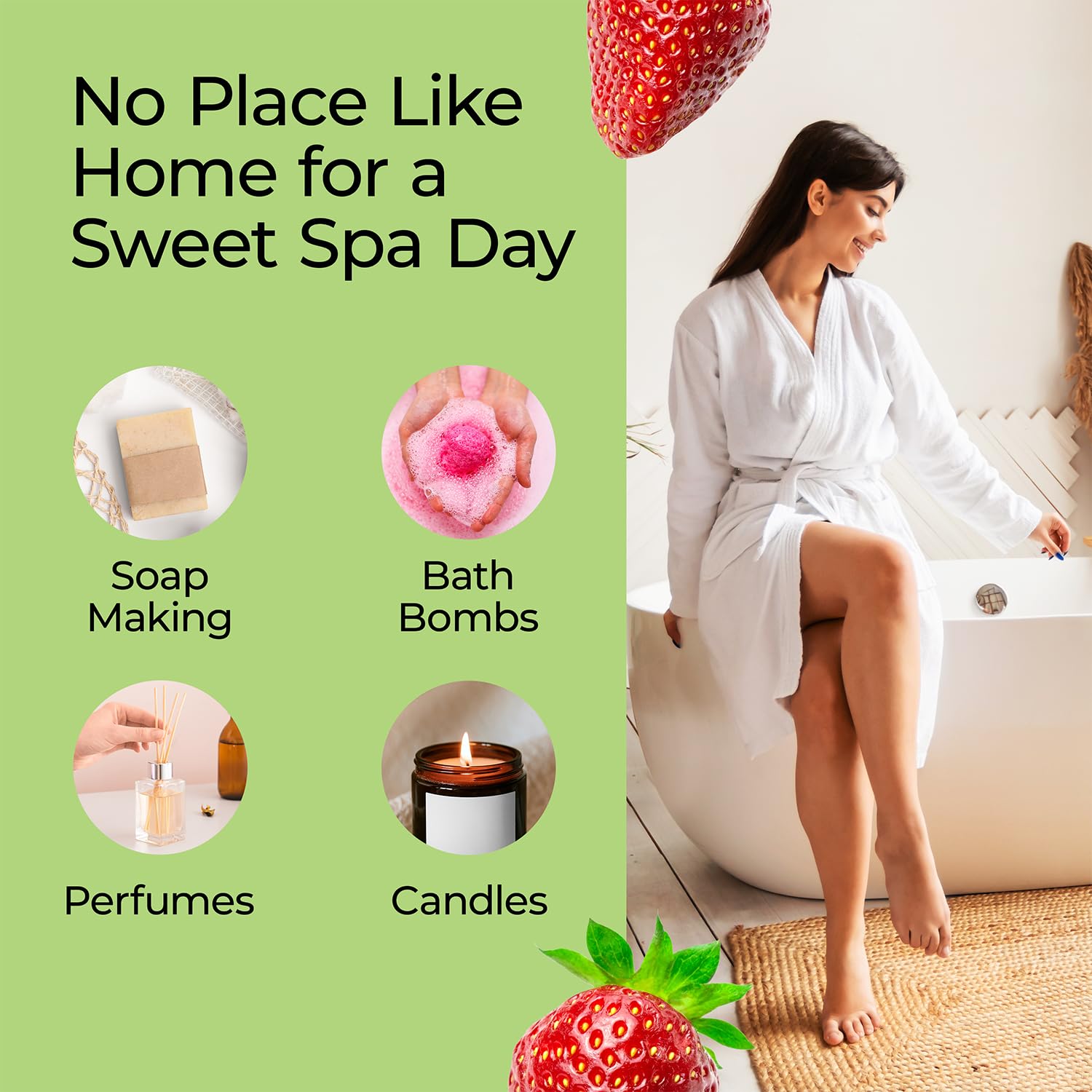 Soap making with Good Essential strawberry fragrance oil for bright scent.