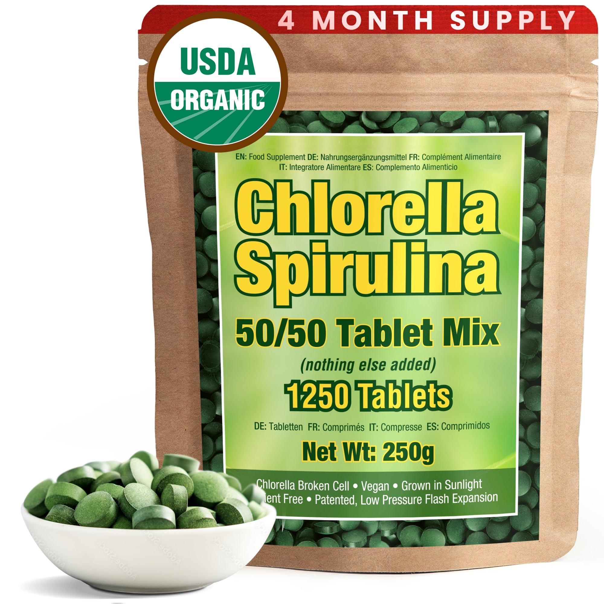Good Natured spirulina-chlorella bottle for convenient daily wellness.