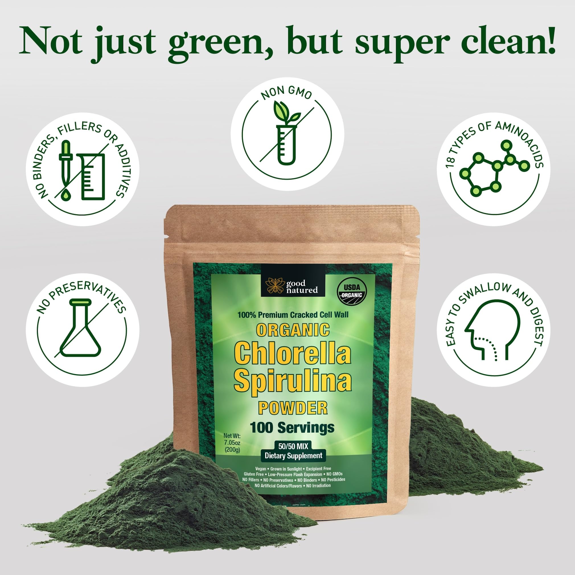Product label highlights Good Natured non-GMO vegan promise and 3-month supply.