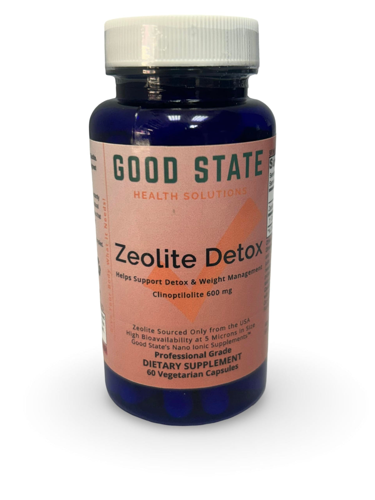 Good State Zeolite Detox bottle with 60 veggie capsules for daily wellness support.