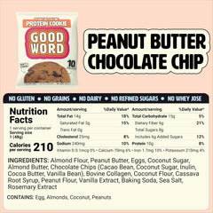 Good Word Peanut Butter Protein Cookie highlights 11g protein per cookie for energy between activities