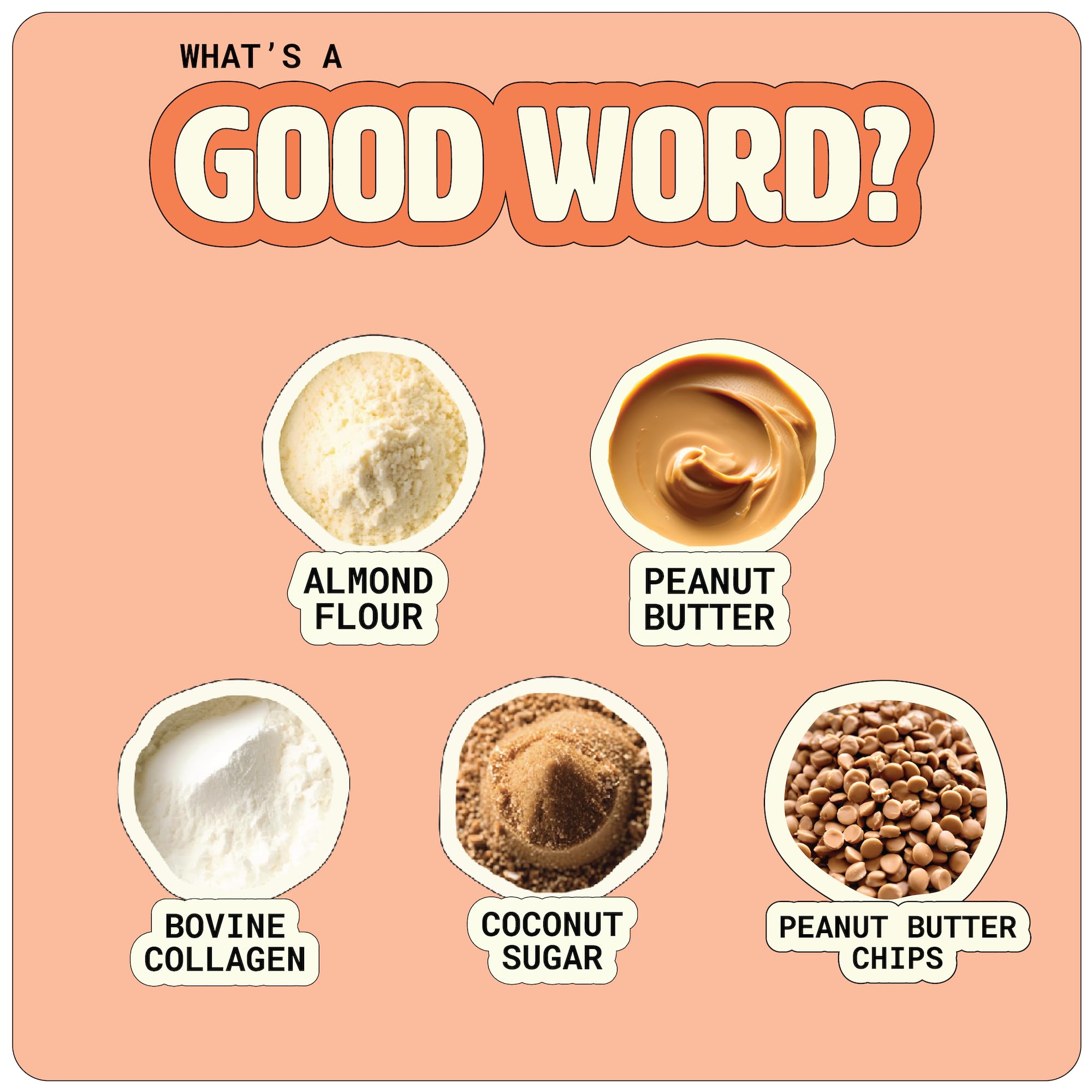 Good Word almond butter and collagen blend shown for a smooth, protein-rich bite