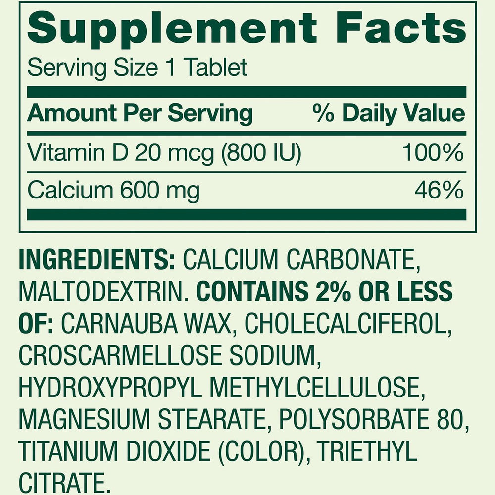 GoodDealsHouse bottle label showing calcium and D3 content.