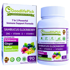 GoodlifePick 7 in 1 Elderberry Capsules bottle front for daily immune support.