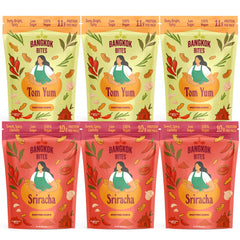 Goodness Plant Bangkok Bites Tom Yum chips pack offers tangy flavor for on-the-go snacking.