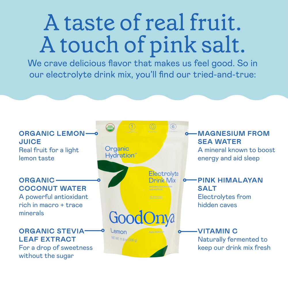 GOODONYA no artificial flavors packaging communicates natural hydration choice