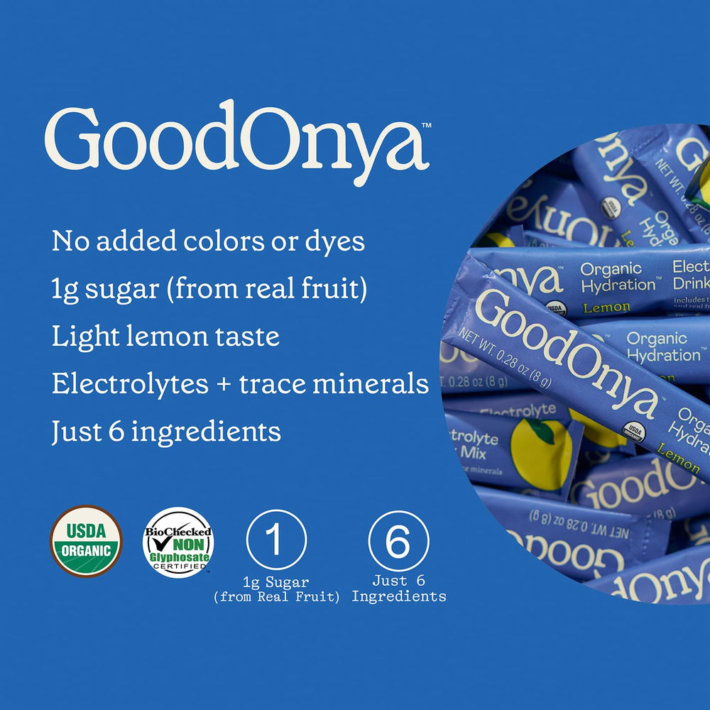 GOODONYA Non-GMO seal on container reflects transparency and quality.