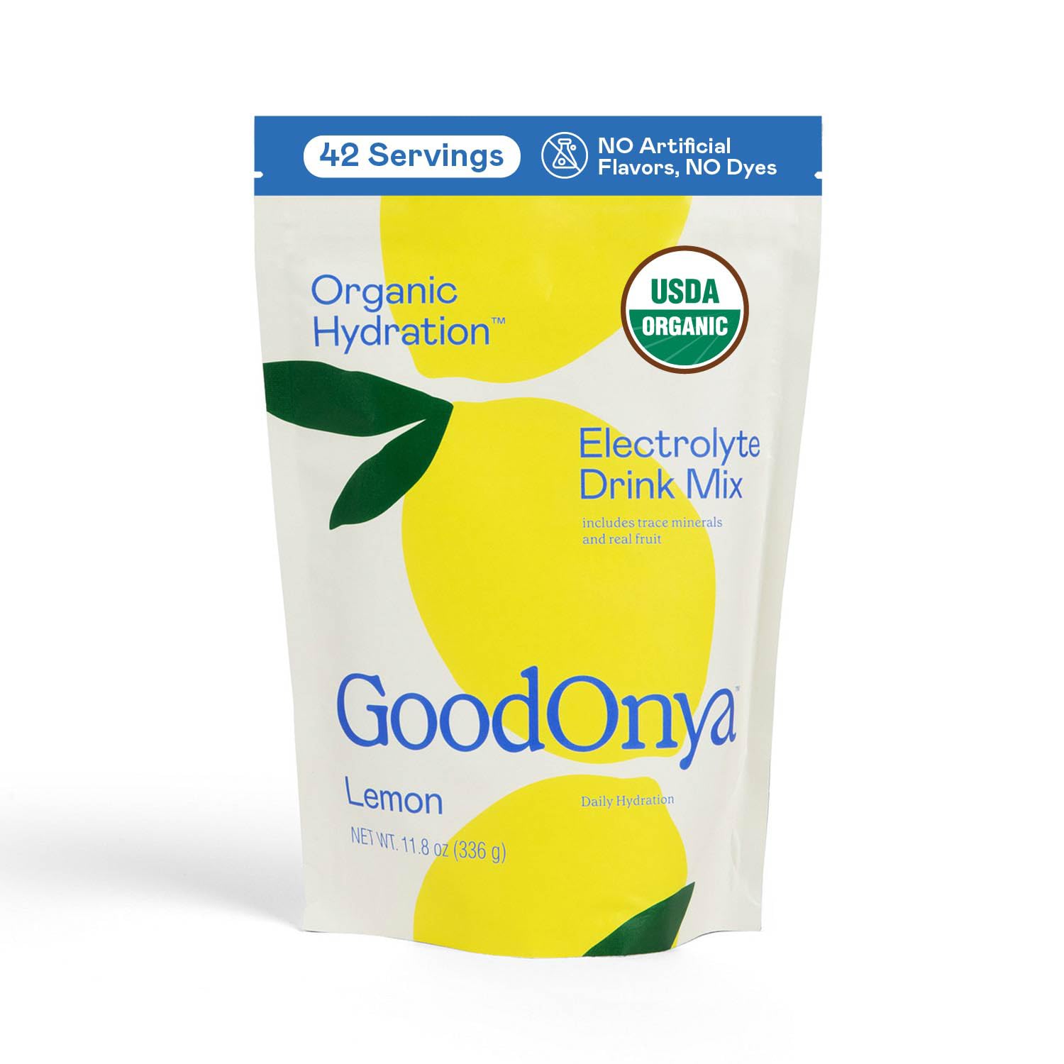 GOODONYA Organic Hydration Lemonade powder tub for daily refreshment