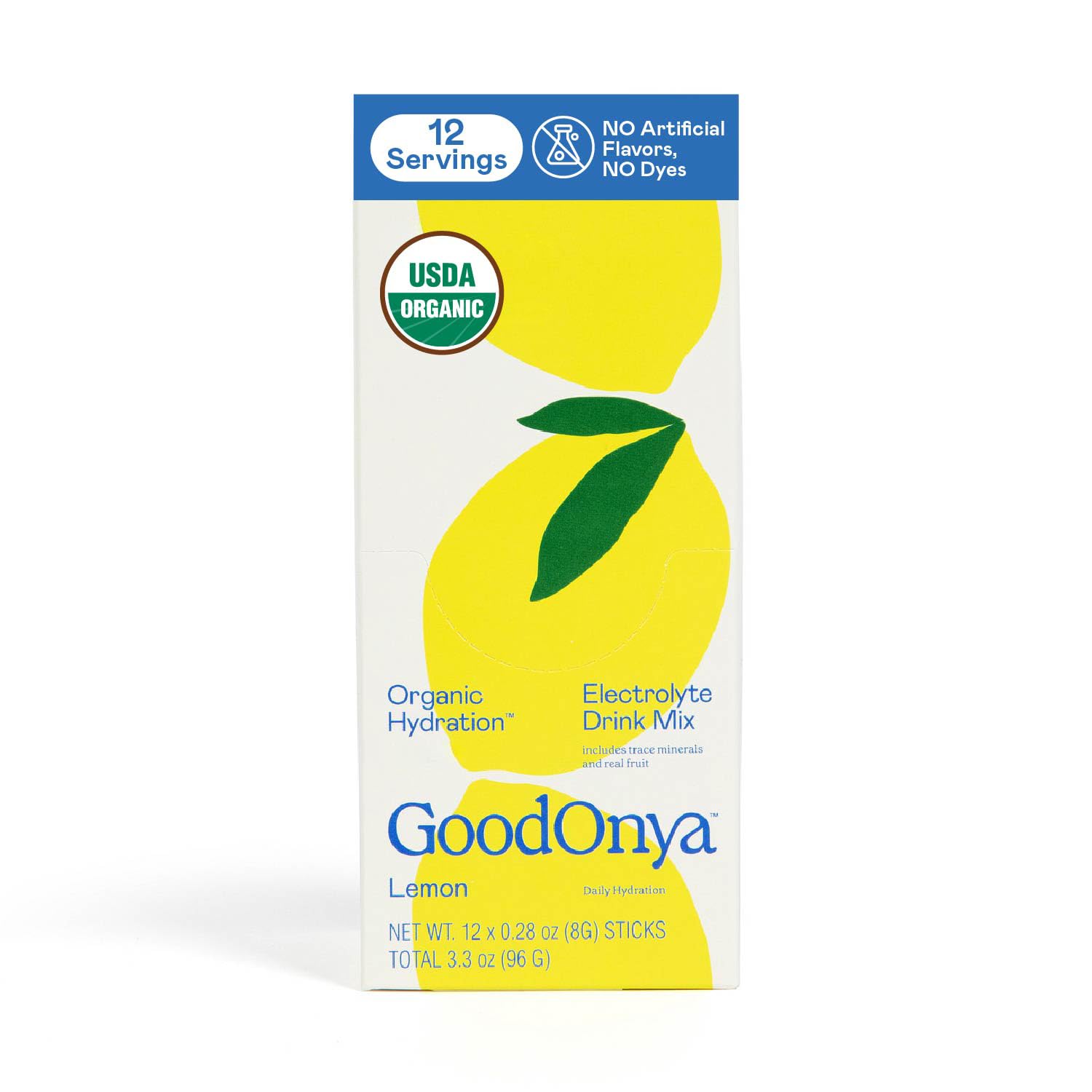 GOODONYA Organic Hydration packaging highlights organic certification for trusted daily hydration.