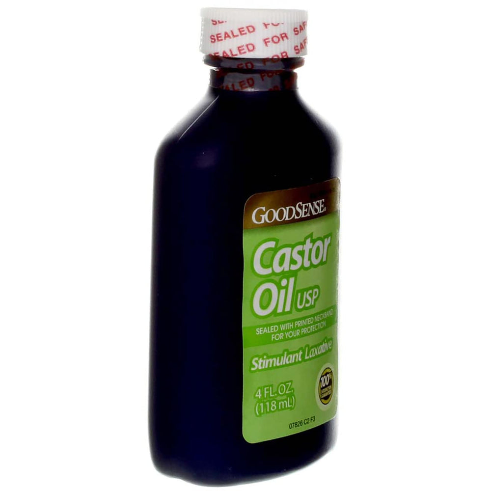 GoodSense Castor Oil pour action showing easy dispensing for quick use