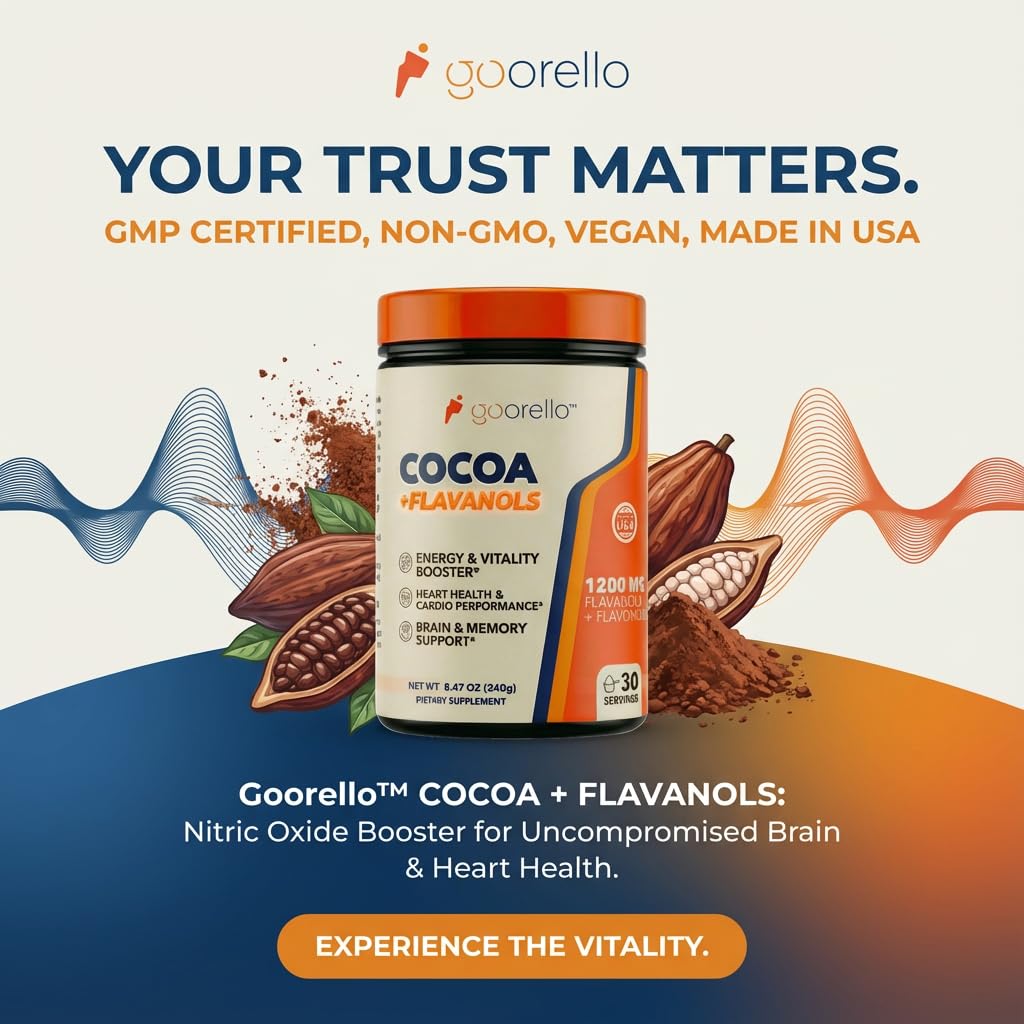 Goorello dark cocoa flavor close-up conveys premium taste.