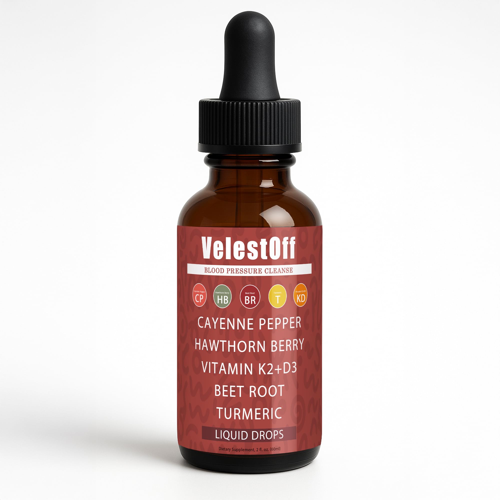 GOOVIP Velestoff cayenne pepper drops bottle with label highlighting immune support.