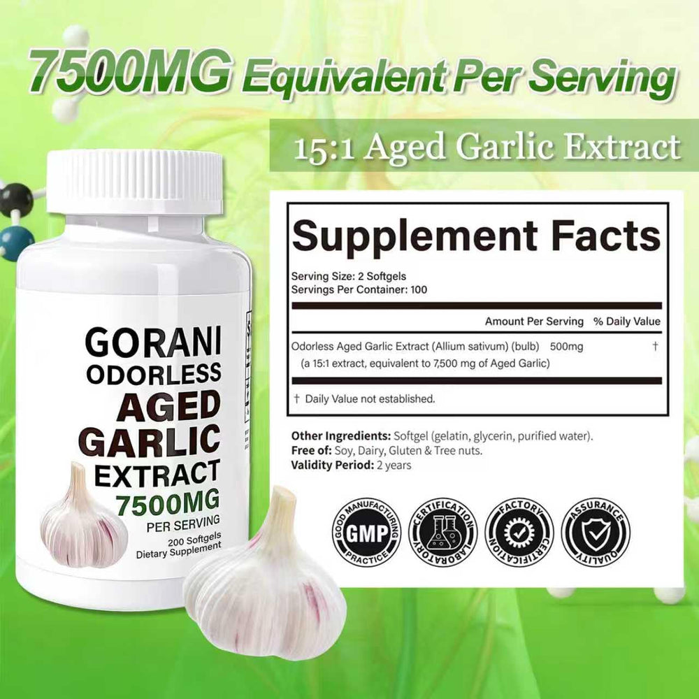 Gorani softgels close-up, two-per-day serving for convenient daily nutrition