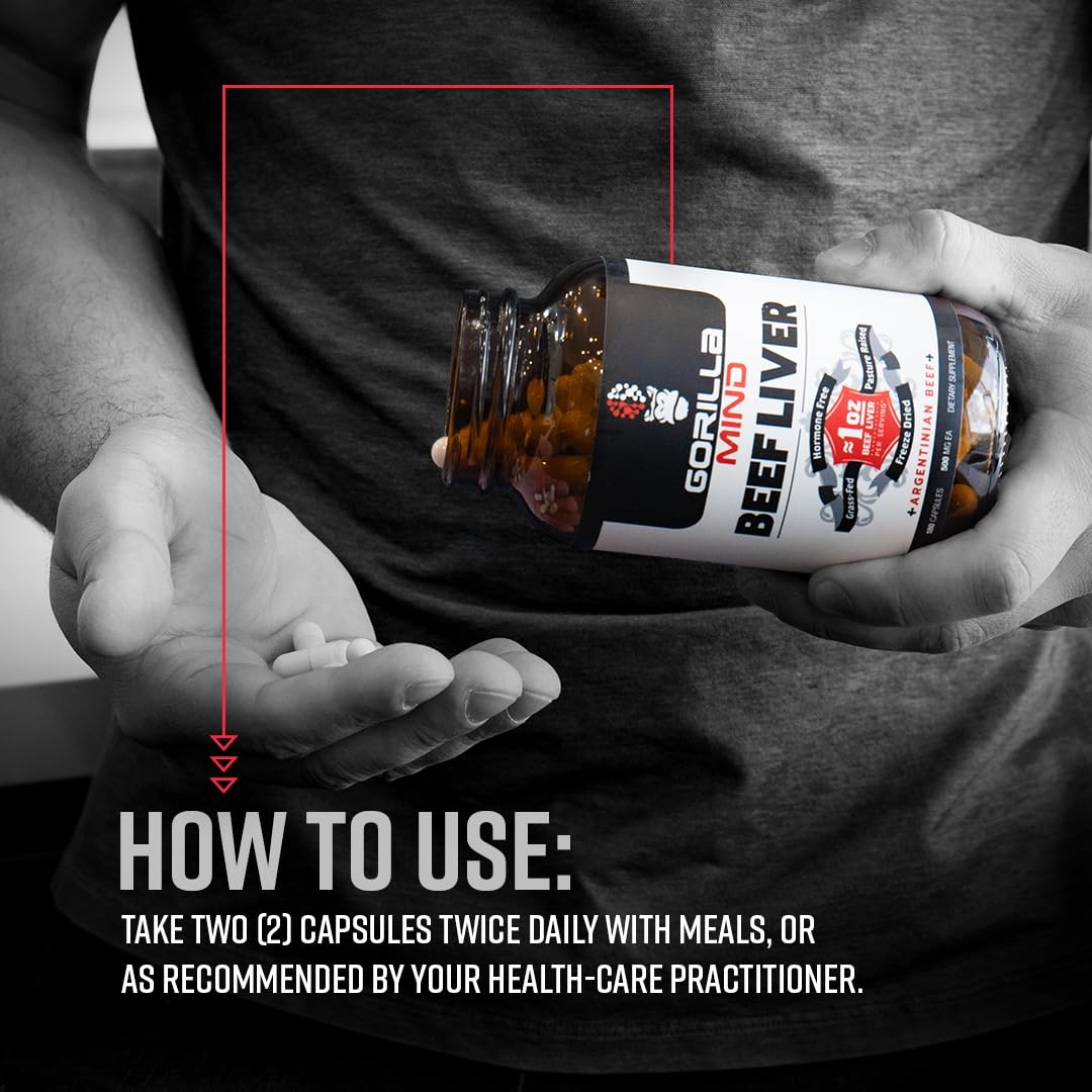 Gorilla Mind freeze-dried liver capsules preserve nutrients in convenient form
