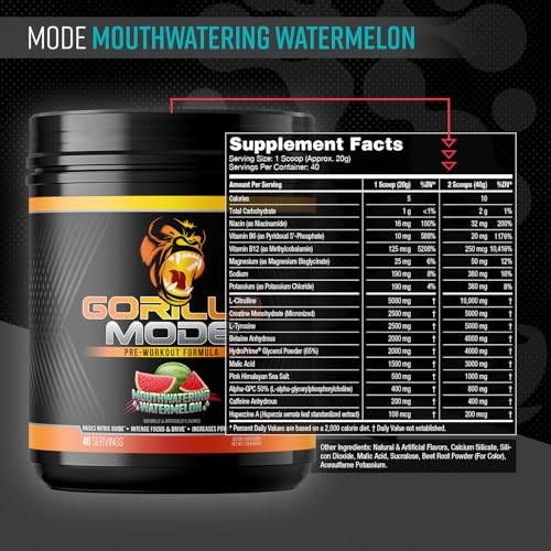 Gorilla Mind Gorilla Mode mix with a scoop for quick pre-workout energy