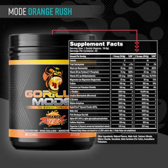 Pouring Gorilla Mode Orange Rush to unleash steady energy during workouts.