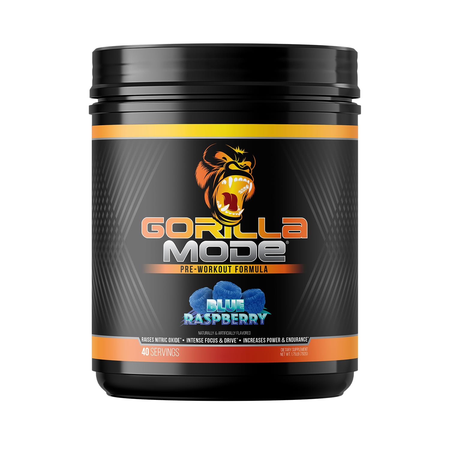 Gorilla Mind Gorilla Mode tub blue raspberry label for strong pumps