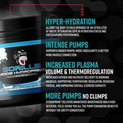 Gorilla Mind Hydroprime glass shaker with dissolved powder ready to drink.
