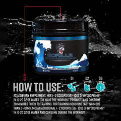 Gorilla Mind Hydroprime label close-up highlighting glycerol content.