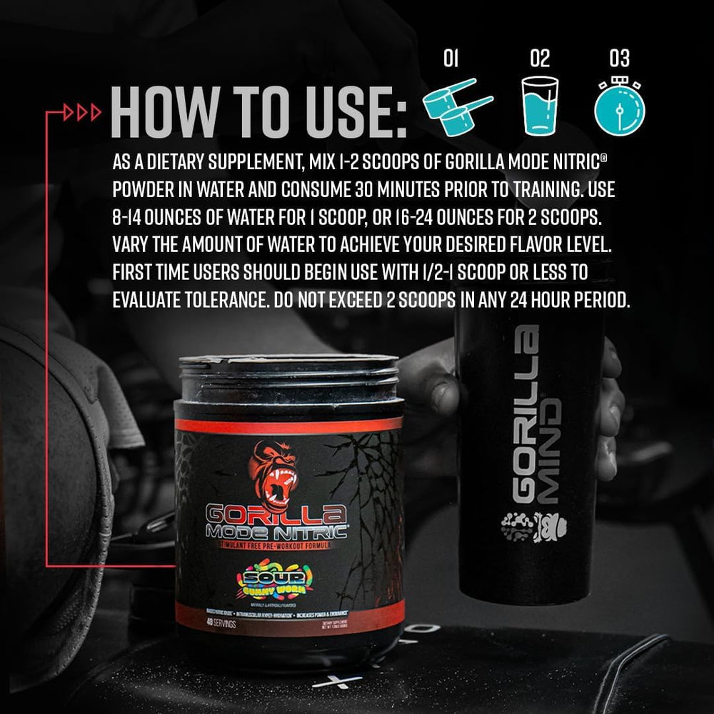 Gorilla Mind Nitric Upgraded agmatine nitrate formula for NO support