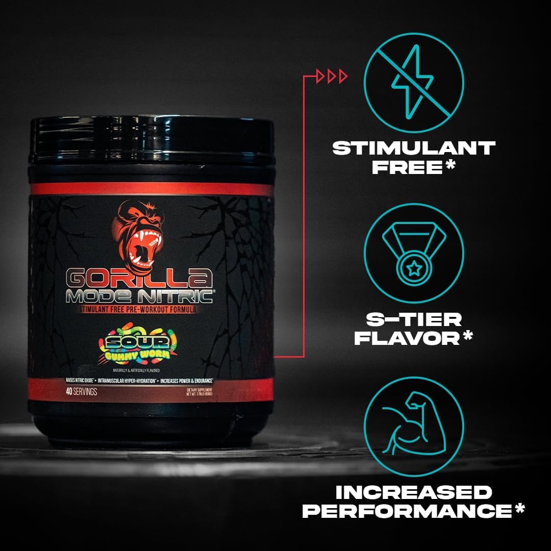 Gorilla Mind Nitric Upgraded creatine and hydration boost supports endurance