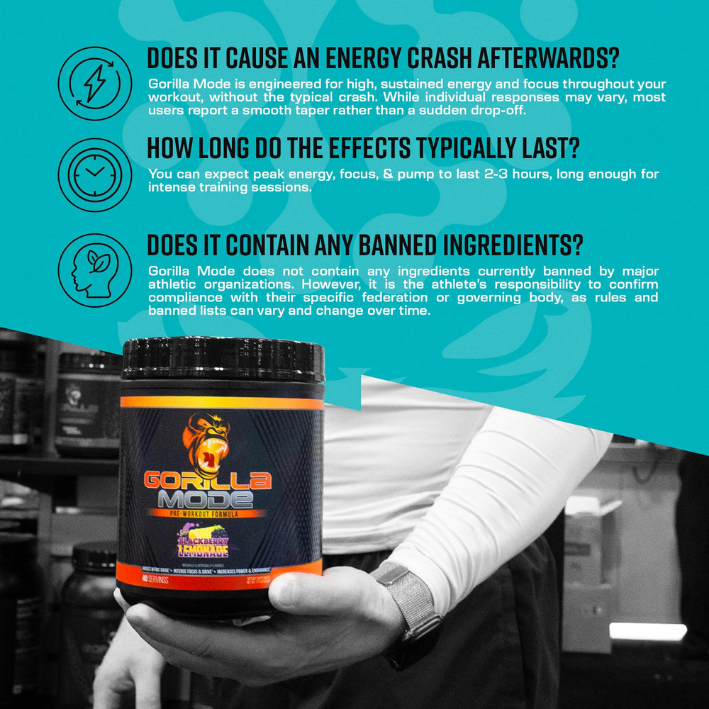Gorilla Mind Pre Workout powder dissolving in water for easy mix.