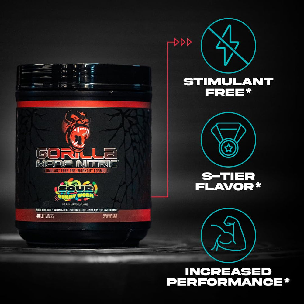 Gorilla Mode Nitric Upgraded scoop pouring powder for easy mix.