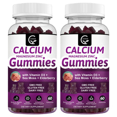 GORNVB calcium magnesium zinc gummies bottle highlights bone support