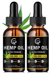 GORNVB hemp oil 2-pack front view for easy daily dosing and balance.