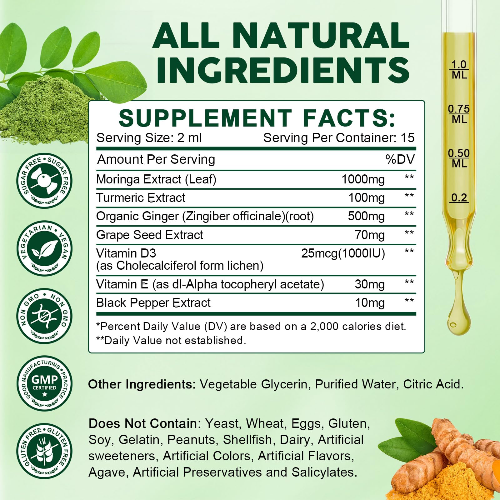 GORNVB Moringa Liquid Drops dropper filling for precise dosing