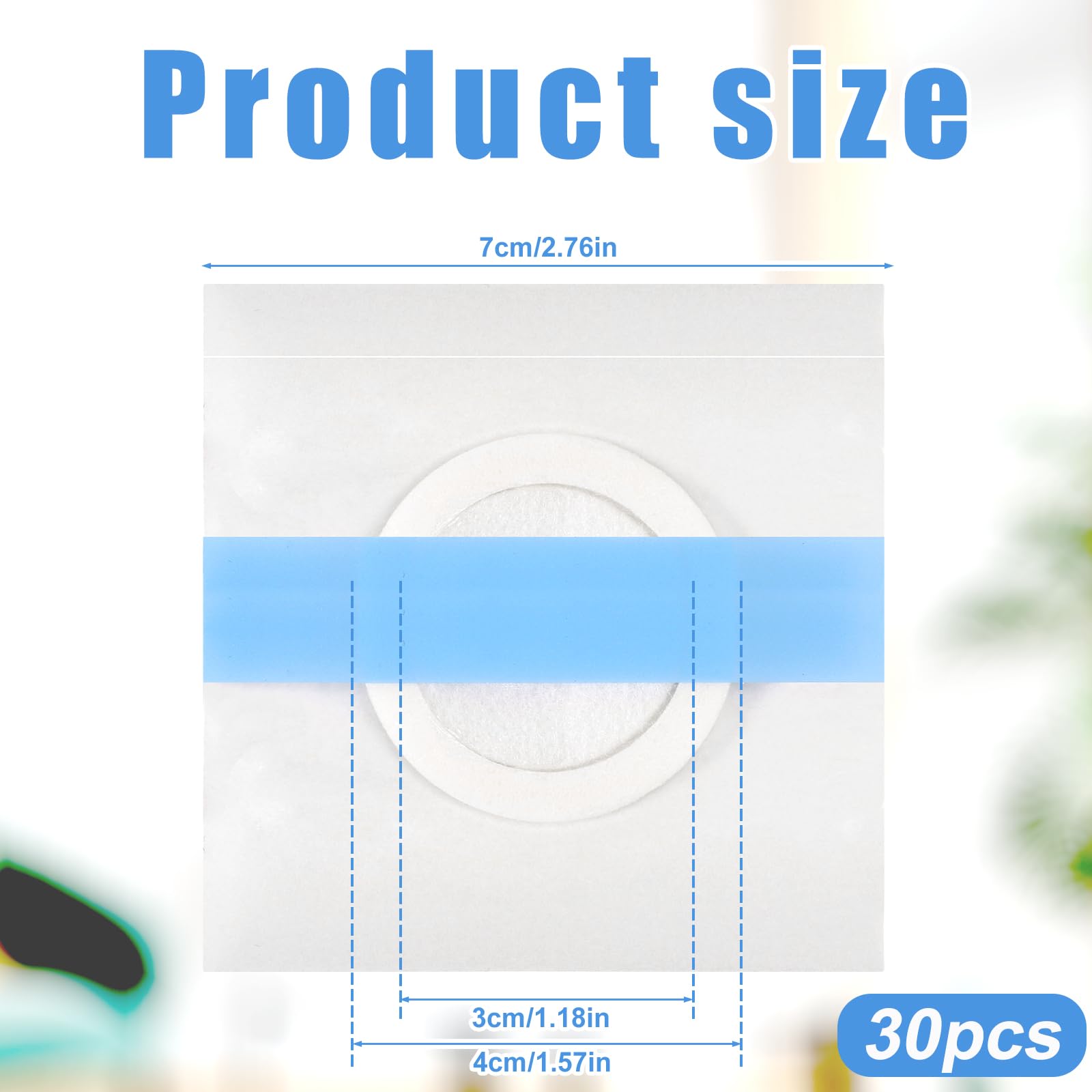 Gosknor castor oil pack wrap 7x7 cm PU film close-up showing leak-proof design.