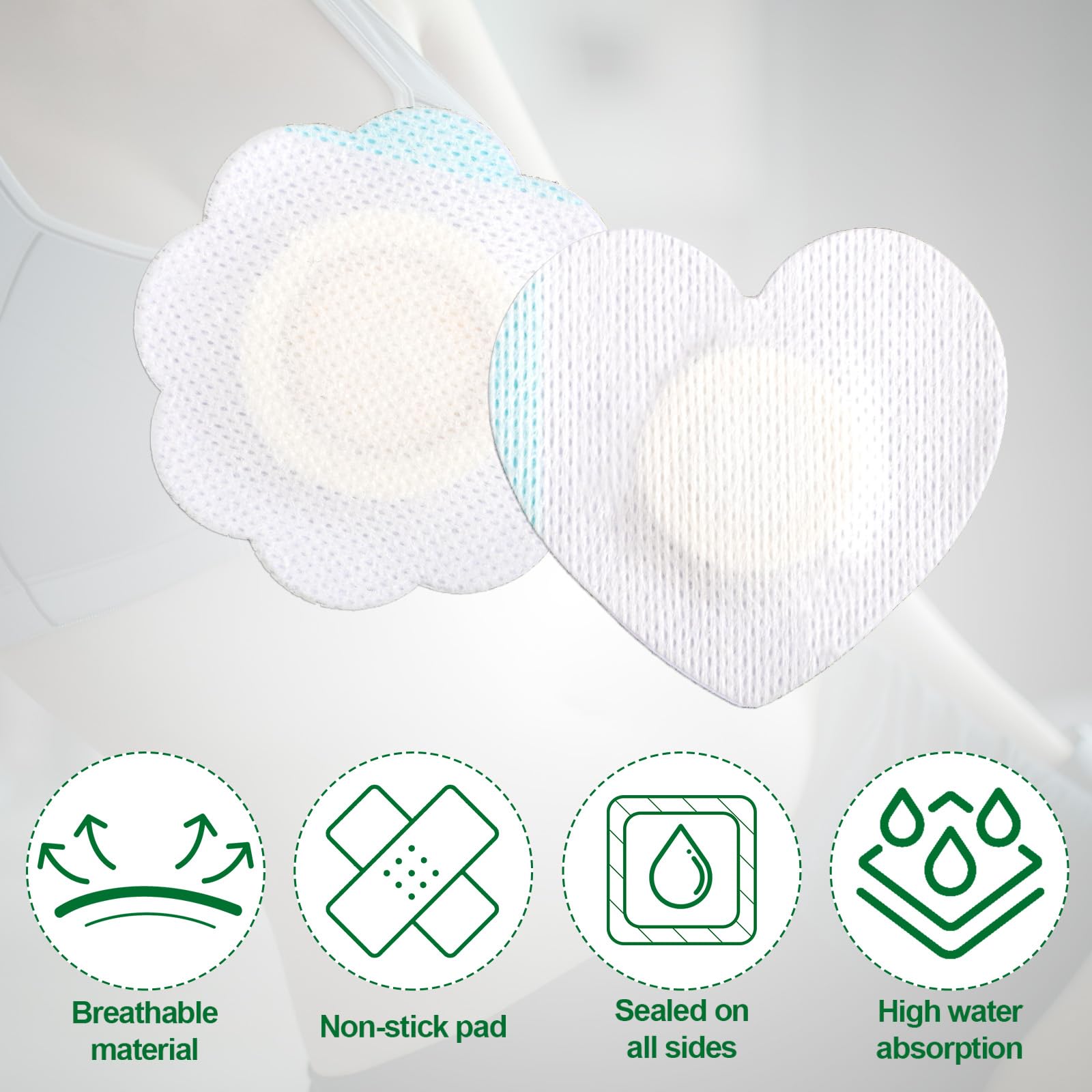 Gosknor heart navel patch pack shows soft spunlace cloth for a soothing touch.