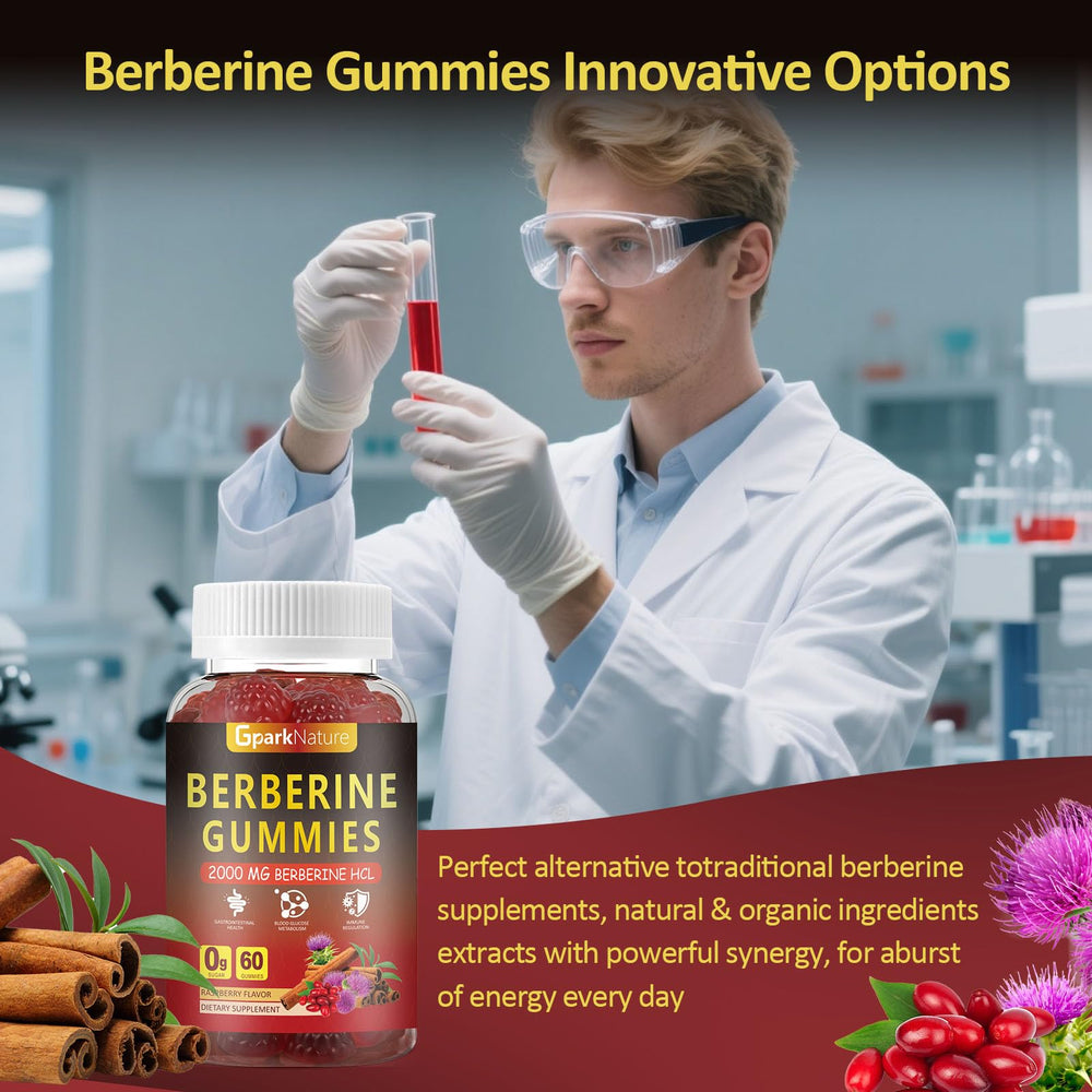 GparkNature Berberine Gummies packaging outer box shows branding and nutrition highlights.