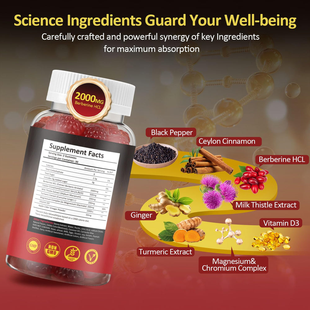 GparkNature Berberine Gummies texture closeup reveals chewy, pleasant gummy experience.