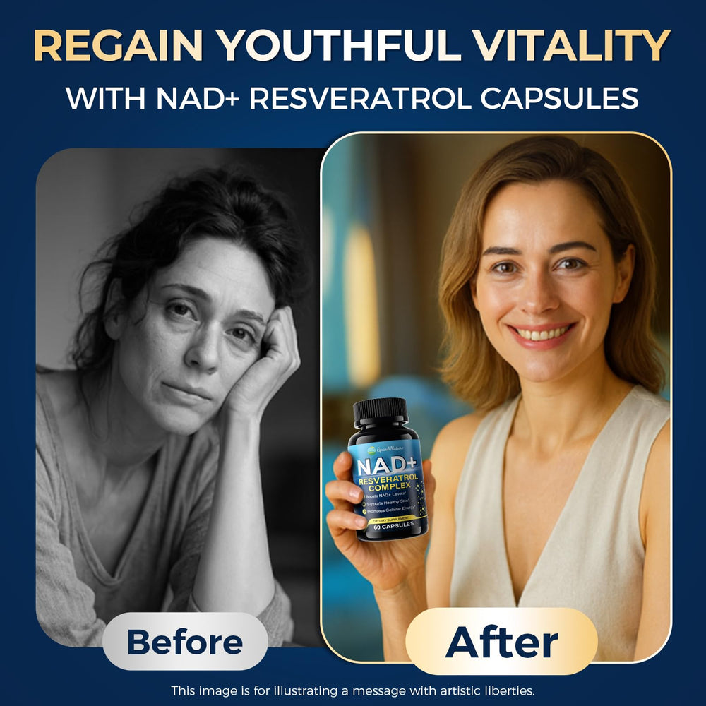 GparkNature NAD+ bottle back label details ingredients like resveratrol and CoQ10.