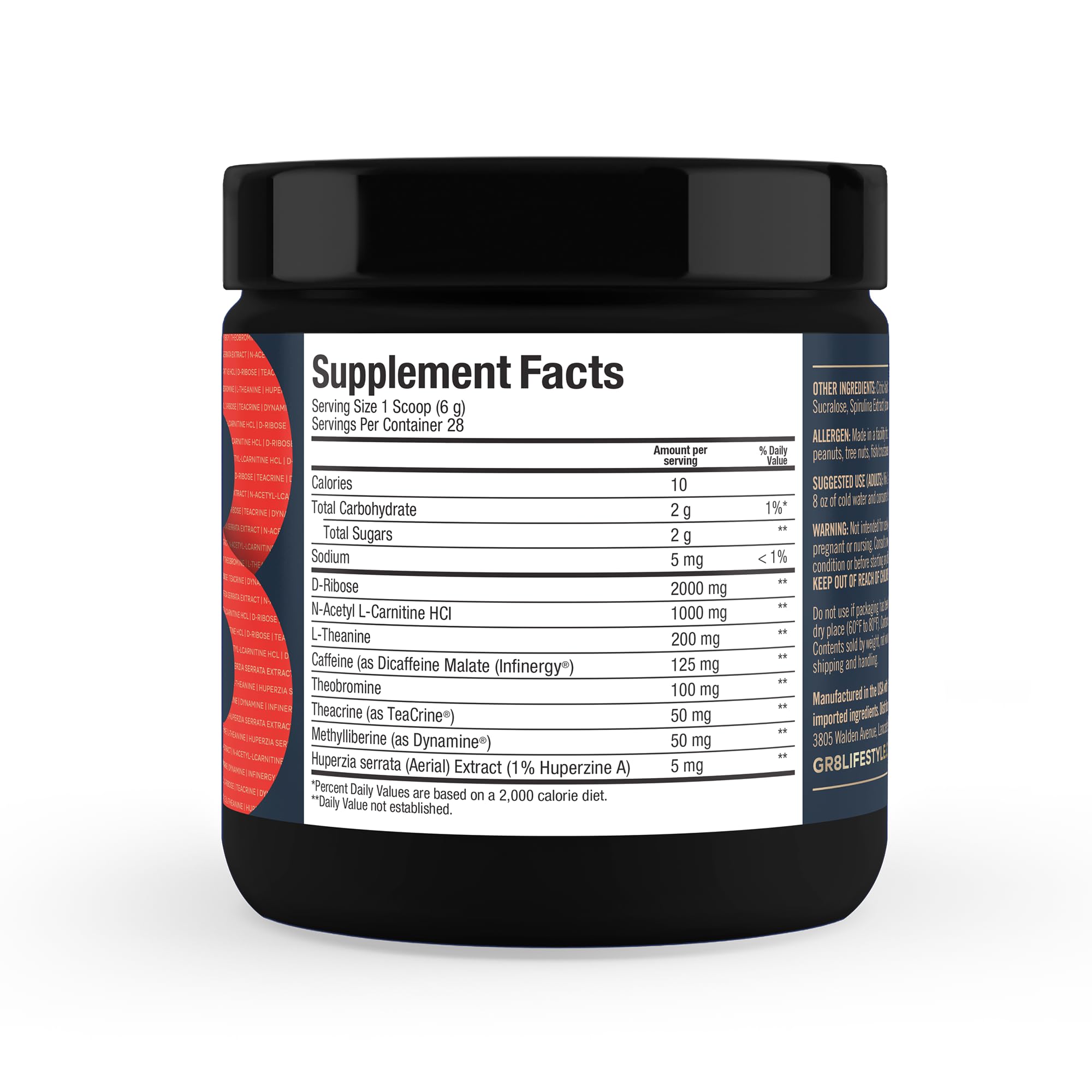 GR8 LIFESTYLE Acceler8 Berry Blast scoop ready to mix for sustained focus.