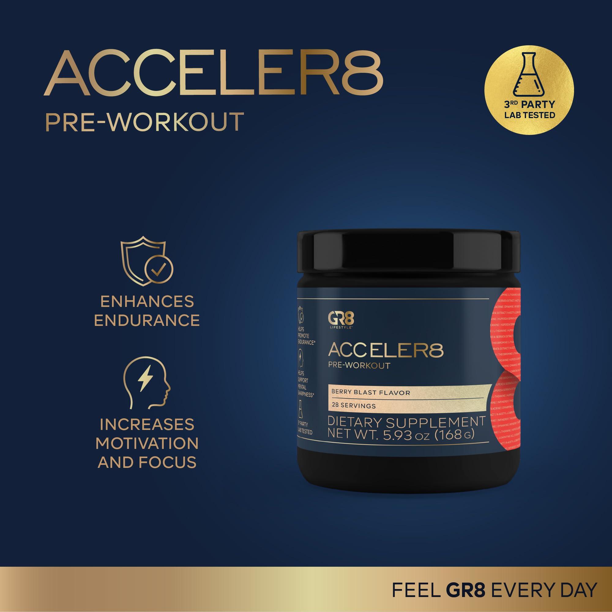GR8 LIFESTYLE Acceler8 Blue Crush served over ice for refreshing focus.