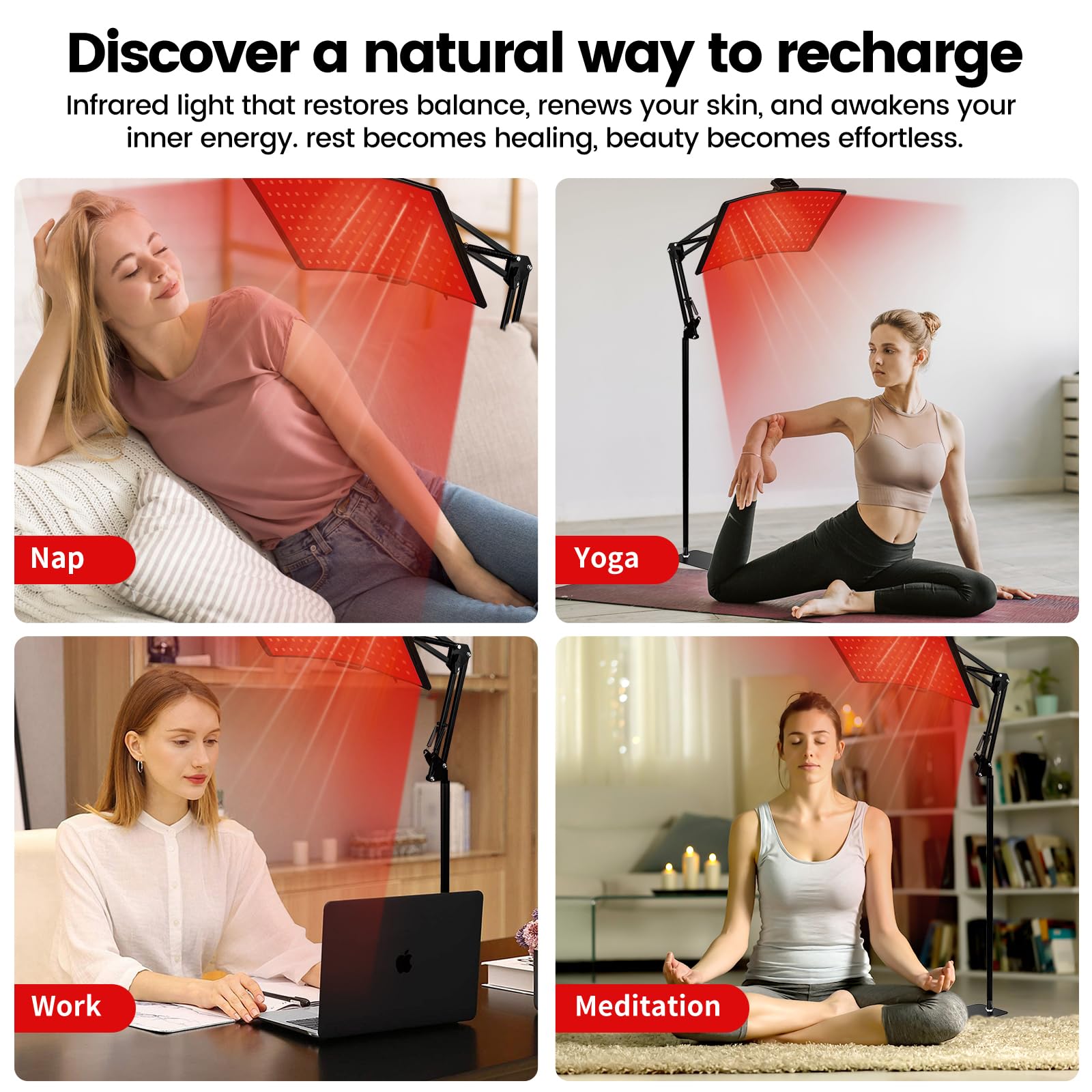 Gracekey red light panel supports efficient daily sessions for skincare and muscle comfort.
