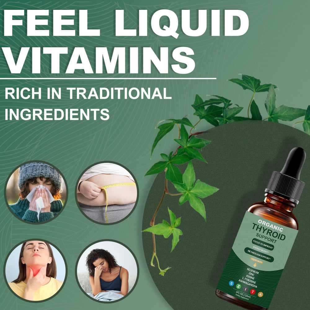 Graclin thyroid support liquid drops label highlights iodine and minerals for thyroid health.