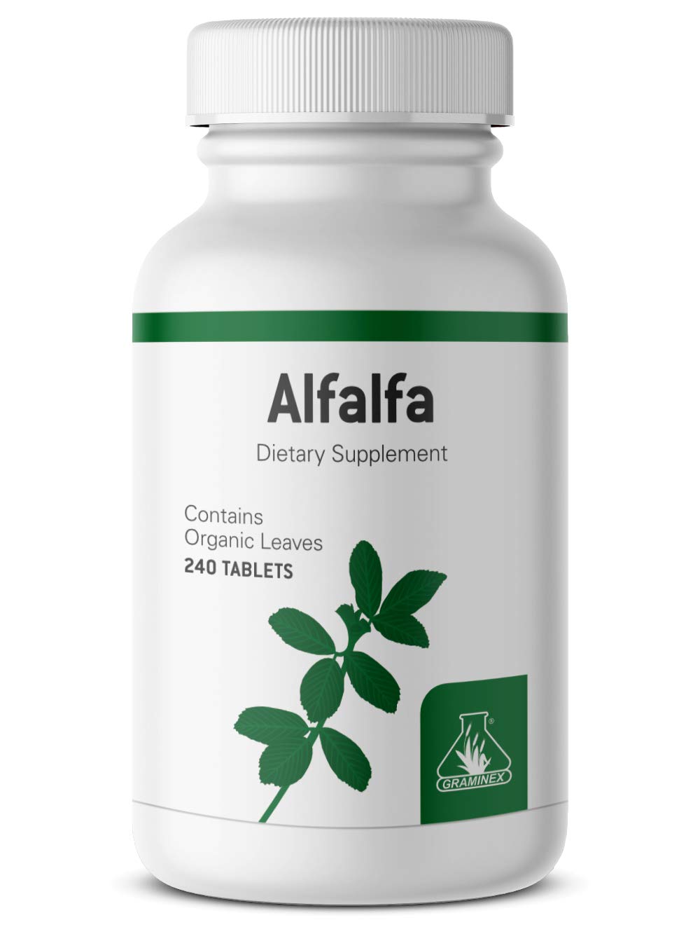 Graminex alfalfa tablets packshot highlights a nutrient-dense superfood option