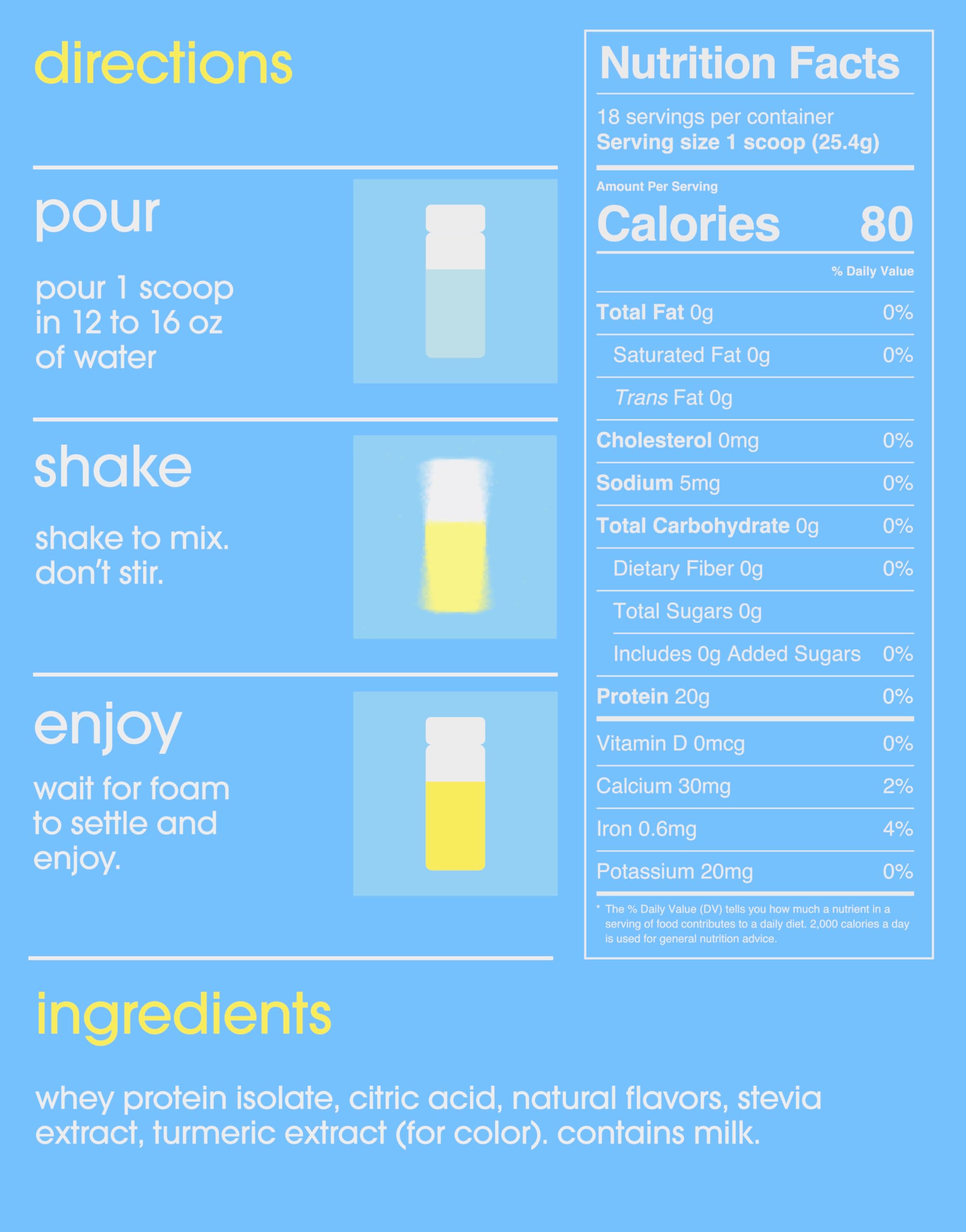 GRAMMS Clear Protein Powder dissolving in water for a light beverage