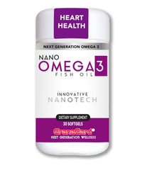 Granagard Nano Omega-3 softgels pour into glass for easy daily absorption.