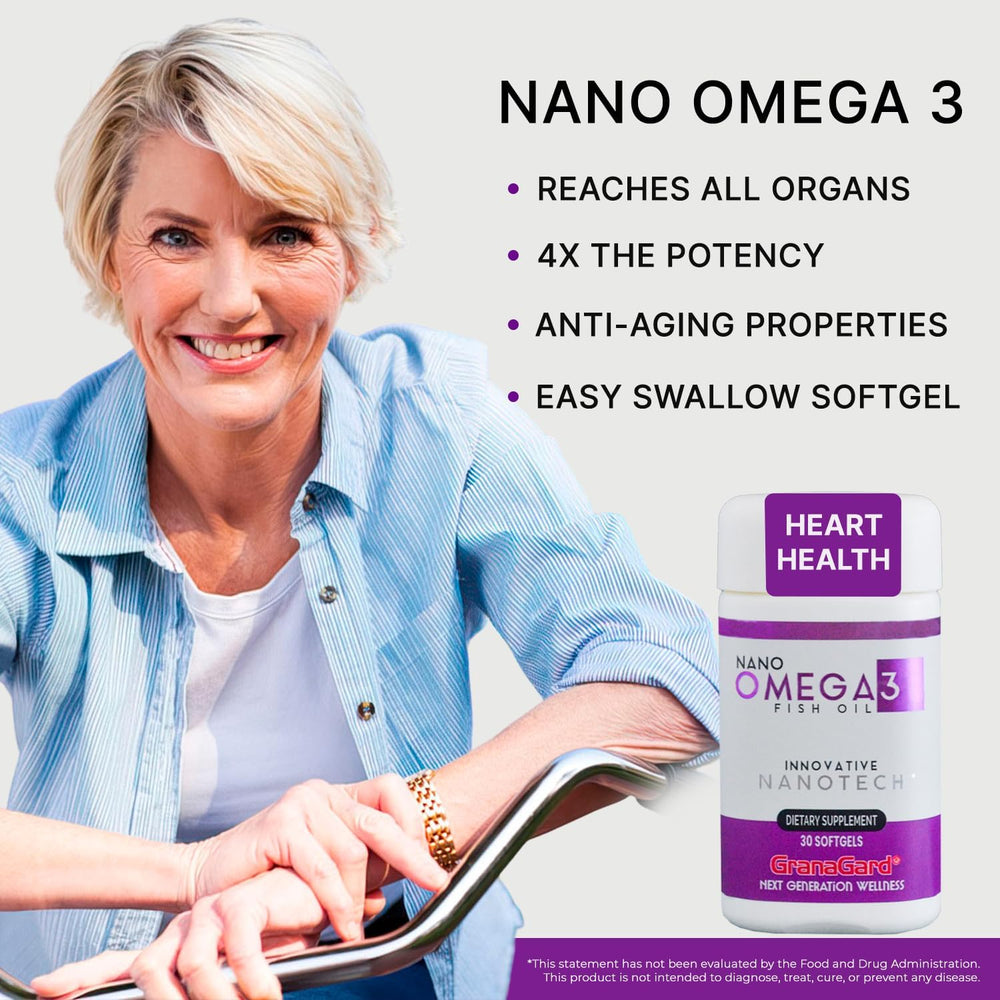 Granagard Nano Omega-3 softgels are small and smooth for easy swallow.